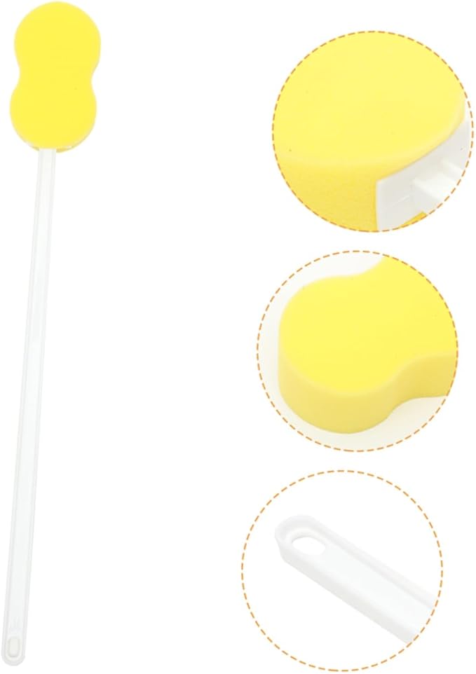 2Pcs Long Handle Exfoliating Bath Sponge Back Scrubber Brush for Gentle Body Cleaning Tool for Hard to Reach Areas and for All Skin Types