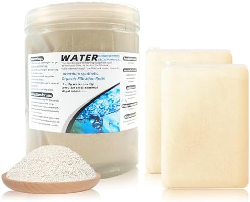 WDEFUN Aquarium Filter Resin, 2 Pre-Filled 300 ml Media Bags, 600 ml Total by WDEFUN