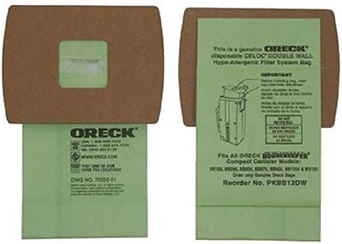 Oreck Commercial Super Compact Canister Vacuum Cleaner Bags, Pack of 12, Advanced Filtration, Disposable, Oreck Vacuum Cleaner Bags for Use in Compact Canister Vacuums