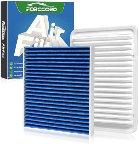 Cabin & Engine Air Filter Kit for Toyota Corolla 2009-2019, Yaris 2007-2018 by Forccord