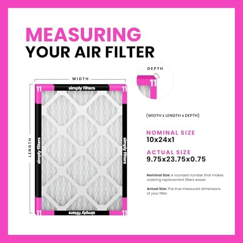 Simply 10x24x1 Air Filter, Merv 11, MPR 1000, 6 Pack, Furnace Air Filter for HVAC (Actual Size: 9.75"x23.75"x0.75") DUST, Pet, & Allergy Control - Image 2