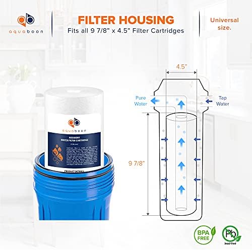 Aquaboon 5 Micron 10 x 4.5 Sediment Water Filter Replacement - 2 Pack - Image 2