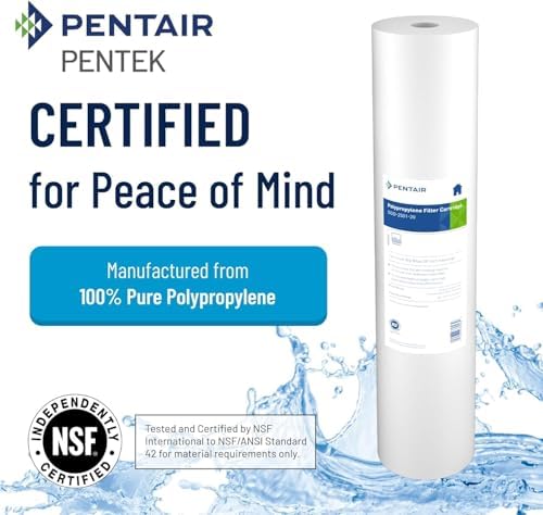 Pentair Pentek DGD-2501-20 Big Blue Water Filter, 20-Inch Whole House Sediment Filter Cartridge Replacement, Dual-Gradient Density Spun Polypropylene, 20" x 4.5", 1 Micron, Pack of 1, White - Image 3