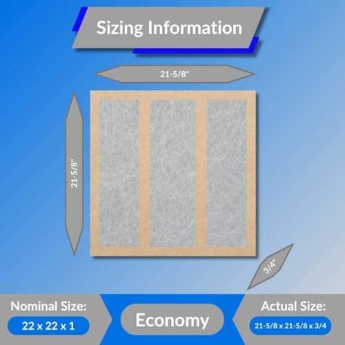 22x22x1 Fiberglass Air Filters, 6-Pack, AC & Furnace, Glasfloss - Image 2