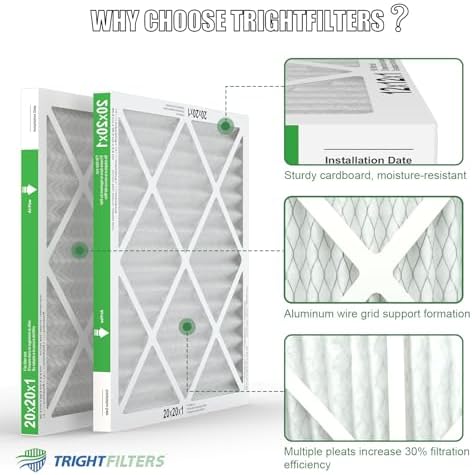TRIGHTFILTERS 20x20x1 Air Filter 2 Pack, MERV 8 Filter Replacement - Image 4