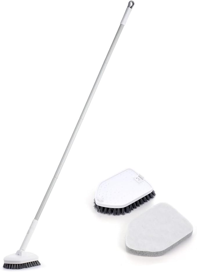 Cleaner Tile Bathroom, Scrubber Tile and Tub 1 in 2, Tool Scrubber Cleaning Bath Extendable with Handle Long, Scrubber Rotating 180-Degree