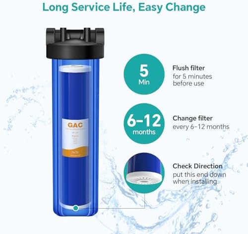 SimPure 5 Micron 20" x 4.5" GAC Granular Carbon Whole House Water Filter - Image 3