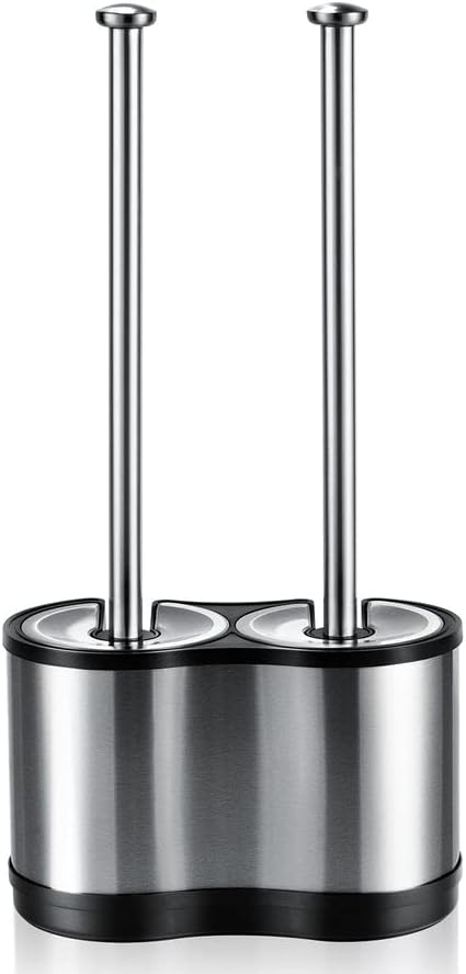 ToiletTree Products Modern Deluxe Freestanding Toilet Brush and Plunger Combo - 5.5" x 9.5" x 18.5" (2 Pack)