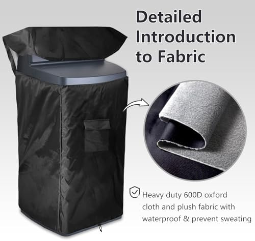 Bitubi Water Softener Insulated Cover for WHES30E/WHES40E Grain Water Softener System with Zipper Opening and Plush Lining, Indoor/Outdoor All Weather Protection 19.5"W x 20.5" D x 47" H, Black - Image 3