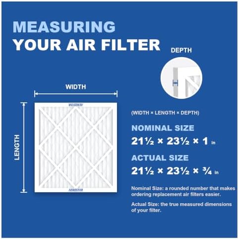 Aerostar Air Filter 21 1/2 x 23 1/2 x 1 MERV 8 Furnace Filter, 6 Pack - Image 2