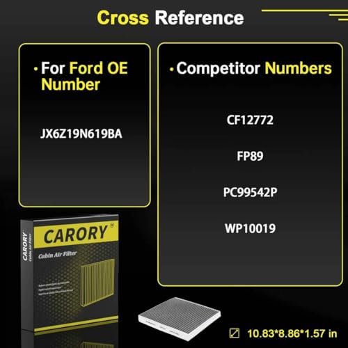 CARORY Cabin Air Filter w/Activated Carbon for Ford Bronco Sport 2021?€?2024, Escape 2020?€?2025, Explorer 2020?€?2025, Mustang Mach-E 2021?€?2024, Lincoln Aviator 2020?€?2025, Corsair 2020?€?2025 and More, CF772 - Image 4