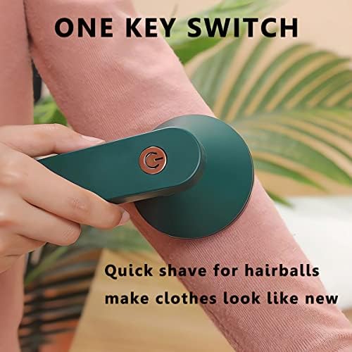 Rechargeable Lint Remover for Clothes - Electric Lint Shaver and Fabric Shaver, Portable & Efficient, Ideal for Sweaters, Blankets, Upholstery (Green) - Image 2