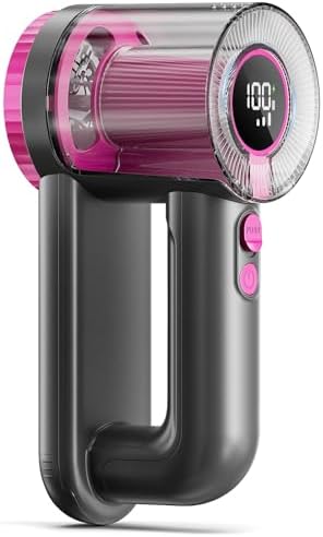 Rechargeable Fabric Shaver, 2-in-1 Lint Remover with 6-Blade | For sweaters, blankets, coats and cloth upholstery, with 200ml container, LED display, USB-C charging and 3 speeds by Unknown