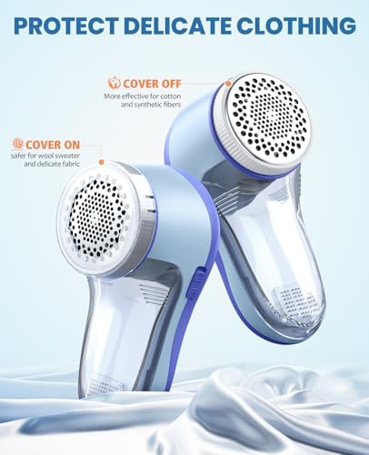 POPCHOSE Fabric Shaver, Lint Shaver with 6-Leaf Blade, Rechargeable | Lint Remover with Type-C Fast Charing Port, Sweater Defuzzer, Clothes Shaver for Couch, Furniture, Blanket, Remove Pilling - Image 5