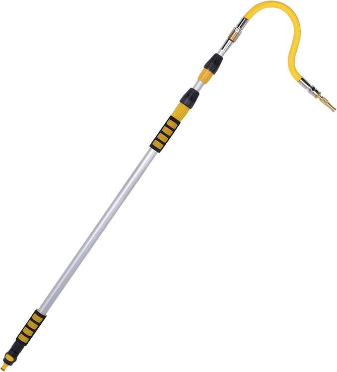 BOSREROY 1.6 M / 62.9 in Extendable Gutter Cleaning Tool, Roof and Adjustable Gutter Wand, Head Bendable, High-Pressure Water Gun Interface, Design Ergonomic, Cleaning Easy, Lightweight