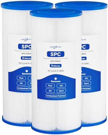 5 Micron 10" x 4.5" Pleated Sediment Well Water Filter Cartridge, 3 Pack by Locofiltr