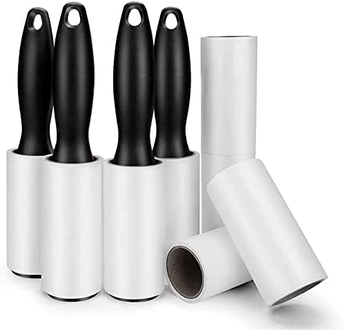 Lint Roller for Pet Hair - 480 Sheets, 4 Handles & 8 Refills, Easy-Peel Diagonal Cut, Strong Adhesive for Clothes, Furniture, Car, Dog & Cat Hair Remover by YicoGomo