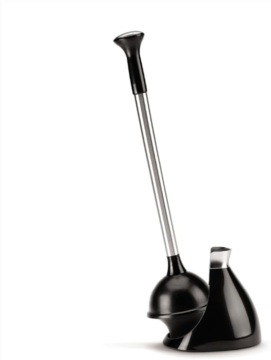 simplehuman Toilet Plunger and Caddy Stainless Steel, Black
