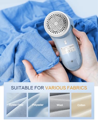 BEAUTURAL Fabric Shaver and Lint Remover, Rechargeable Sweater Defuzzer | 6-Leaf Blades, Electric Clothes Shavers to Trim Fuzz and Pills, Remove Pilling for Clothing, Furniture, Couch, Blanket - Image 6