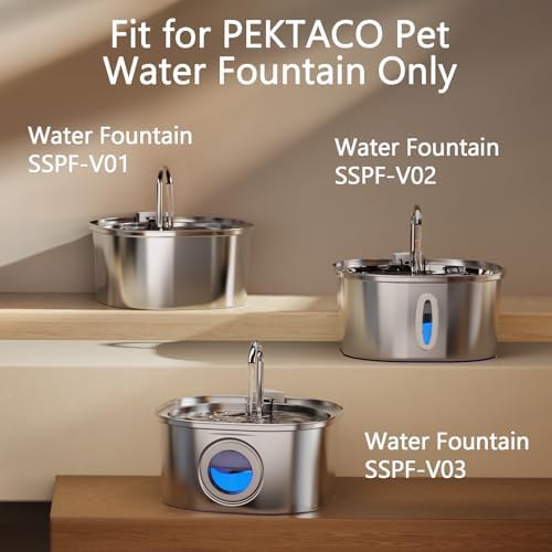 PEKTACO Cat Water Fountain Replacement Filters for 3.2L/108oz, 6 Pack - Image 6