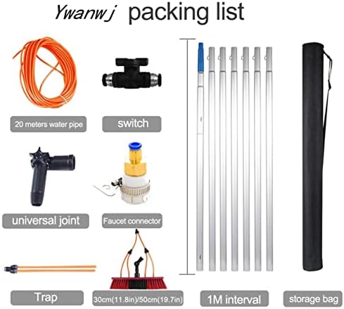 Glass Cleaning Brush Home Water Fed Telescopic Pole Kit Solar Panel Brush Rotating for Photovoltaic Panel，Window Cleaning Equipment 7m with Conservatory Roof Cleaning Kit Solar Panel Cleanin
