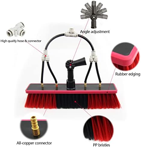 Water Fed Pole Telescopic Outdoor Window Cleaner, Conservatory Roof Cleaner/Water Fed Extendable Brush/Window Clean Kit Roof Cleaning Tools with 20m Water Supply Hose,20FT/6M