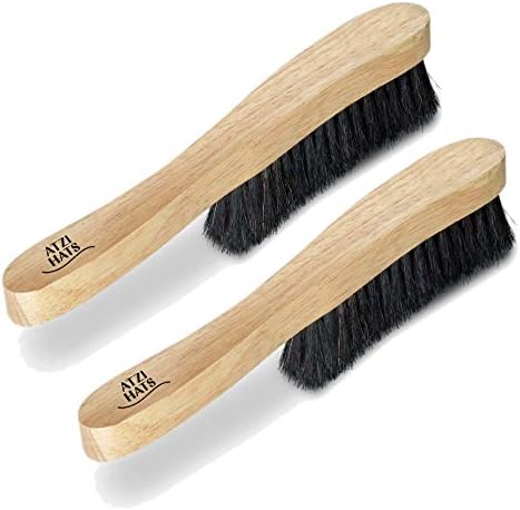 Fedora Hat Brush Lint Remover Duster Brushes for Felt Hats 100% Horse Hair (Black) Wood Brush by AtziHats