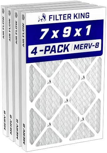 Filter King 7x9x1 Air Filter MERV 8, AC Furnace Filters (4-Pack) by FilterKing