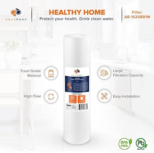 Aquaboon 1 Micron 20 x 4.5 Sediment Water Filter Replacement 4-Pack - Image 4