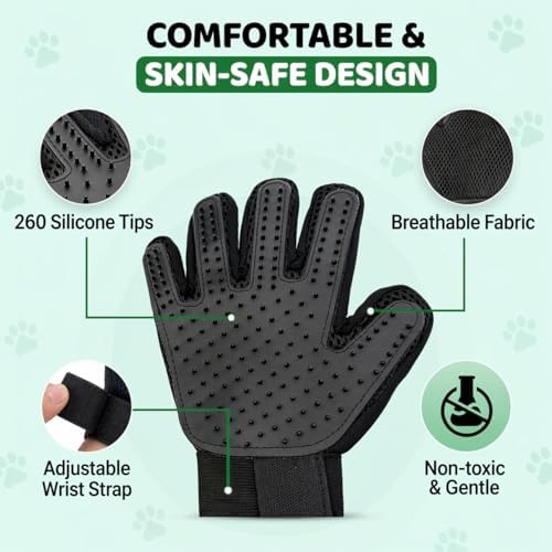 Pet Hair Remover Roller with 2 Grooming Gloves ?€? Reusable Lint Remover for Dogs and Cats (Green) - Image 6