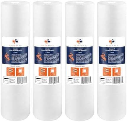 Aquaboon 1 Micron 20 x 4.5 Sediment Water Filter Replacement 4-Pack by Aquaboon
