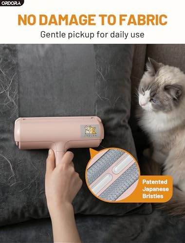 ORDORA Pet Hair Remover Roller, Reusable Lint Roller for Dog and Cat Hair | Portable Pet Hair Roller with Large Fur Bin for Couches, Bedding, Car, Rugs & Furniture, No Refills or Batteries, Pet Homes - Image 5