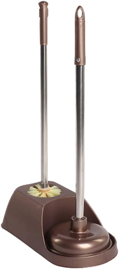 DOITOOL Toilet Brush and Plunger Set with Long Ergonomic Handle for Deep Cleaning Bathroom Toilets Non-Slip Grip Toilet Cleaning Tools for Home Maintenance 20.5 Inch Length