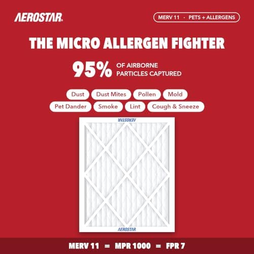 Aerostar Air Filter 21 1/2 x 23 1/2 x 1 MERV 11 Furnace Filter, 12 Pack - Image 3