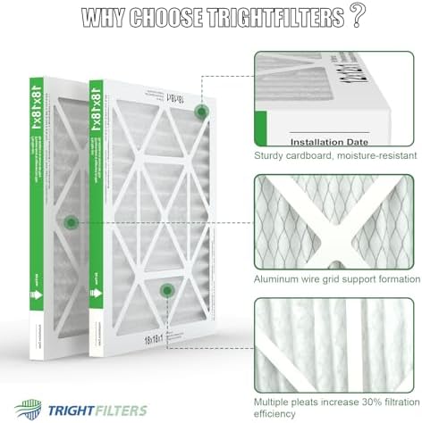 TRIGHTFILTERS 18x18x1 Air Filter 4 Pack, MERV 8 Pleated HVAC Furnace Filter - Image 4