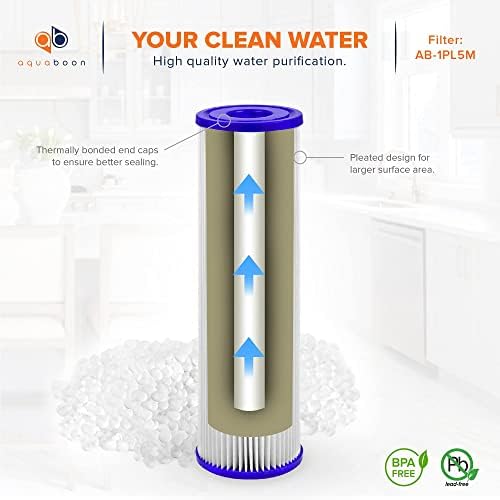 Aquaboon Pleated Sediment 5 Micron Whole House 10 x 2.5 25-Pack - Image 5