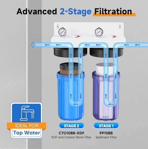 PUREPLUS 2-Stage Whole House Water Filter, PP Sediment & KDF Carbon - Image 5