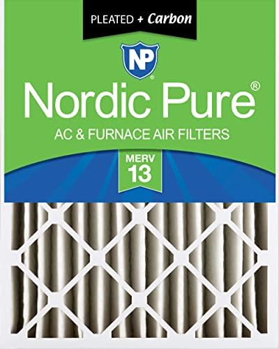 Nordic Pure 20x25x4 Pleated MERV 13 Plus Carbon Air Filter 1 Pack by NordicPure