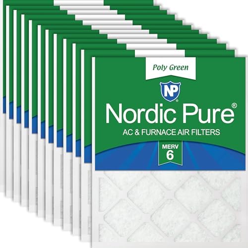 Nordic Pure 18x24x1 Poly Green MERV 6 Pleated AC Furnace Air Filters 12 Pk by NordicPure