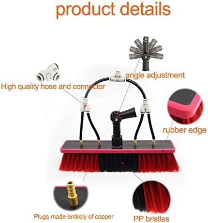Glass Cleaning Brush Home Water Fed Telescopic Pole Kit Solar Panel Brush Rotating for Photovoltaic Panel，7m Window Cleaning Equipment Kit with Conservatory Roof Cleaning Attachment and Sola