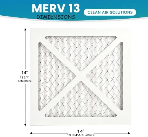 (6 Pack) 14x14x1 Furnace Air Filters, MPR 1900 & FPR 10, MERV 13 Pleated Air Filter (Actual Size: 13.50" x 13.50" x 0.75") - Image 3