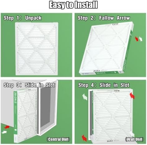 20x24x2 Air Filter TRIGHTFILTERS, Durable MERV 8 Pleated Home HVAC AC Furnace Heater Filters Replacement, Lightweight Compact Air Conditioner Filters 4 Pack - Image 4