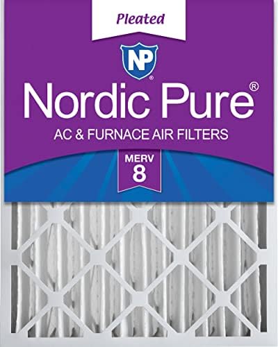 Nordic Pure 20x25x4 Pleated MERV 8 Air Filter 1 Pack by NordicPure