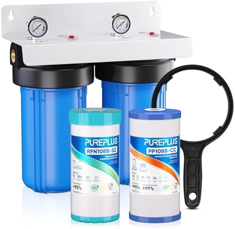 PUREPLUS 2-Stage Whole House Water Filter Reduces Chlorine, Iron, Manganese by PUREPLUS