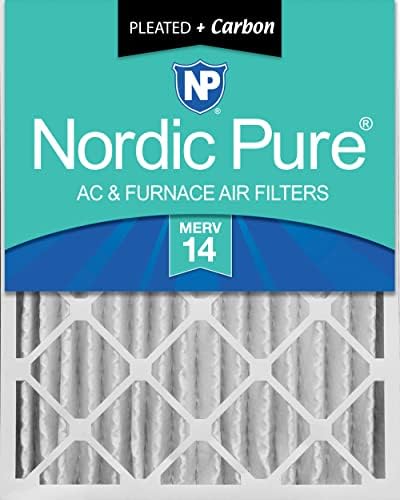 Nordic Pure 20x20x4 Pleated MERV 14 Plus Carbon Air Filters 1 Pack by NordicPure