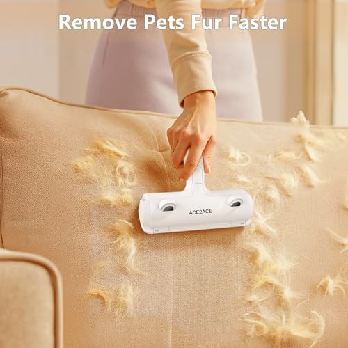 ACE2ACE Pet Hair Remover, Reusable Lint Roller for Cat and Dog Hair, White | Self Clean Cat Hair Remover with Dust Bin, Dog Hair Remover for Couch, Furniture, Carpet, Sofa and Bedding - Image 2