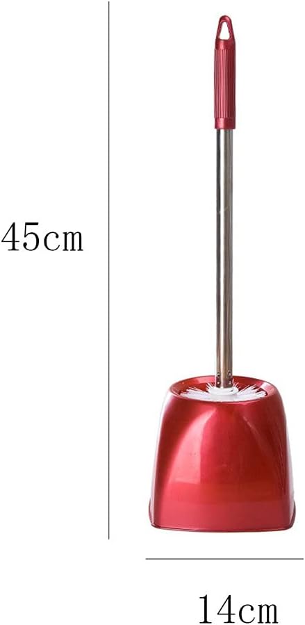 Toilet Brush Cleaner Creative Toilet Brush Holder,Bathroom Cleaning Tool Holder with Holder Base,Home Toilet Brush Bath Stainless Steel Handle (Color : Yellow, Size : C) (Red A)