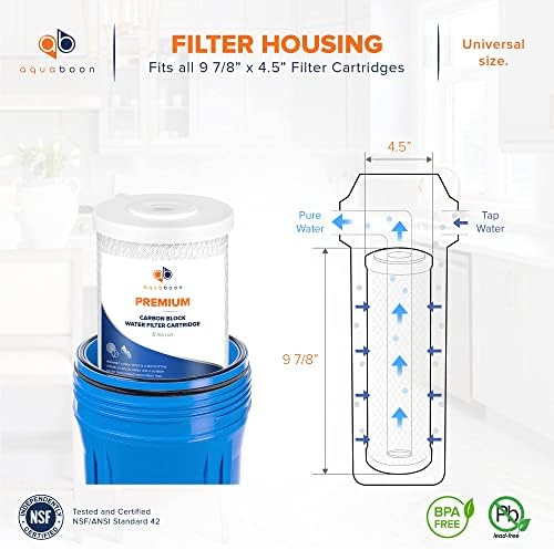 Aquaboon 5 Micron 10 x 4.5 Premium Carbon Filter Cartridge Whole House CTO Block Water Filter Replacement Compatible with FXHTC, CB-BB-10, 12-Pack - Image 2