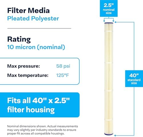 SpiroPure SP-R10-40 40x2.5 10 Micron Sediment Water Filter SPC-25-4010 20PK - Image 3