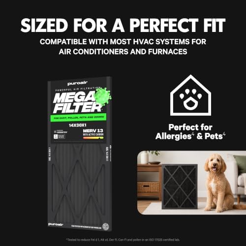 PuroAir MegaFilter 14x30x1 Air Filter MERV 13 HVAC Furnace Filter (4-Pack) - Image 3